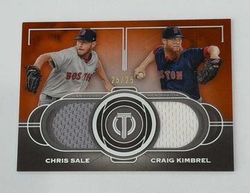 /25 Chris Sale Craig Kimbrel 2019 Topps Tribute Dual Relic MLB Boston Red Sox — 01_front