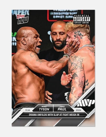 2024 Mike Tyson Jake Paul Slap Weigh In MVP Topps NOW #3 Boxing Matchup — 01_front