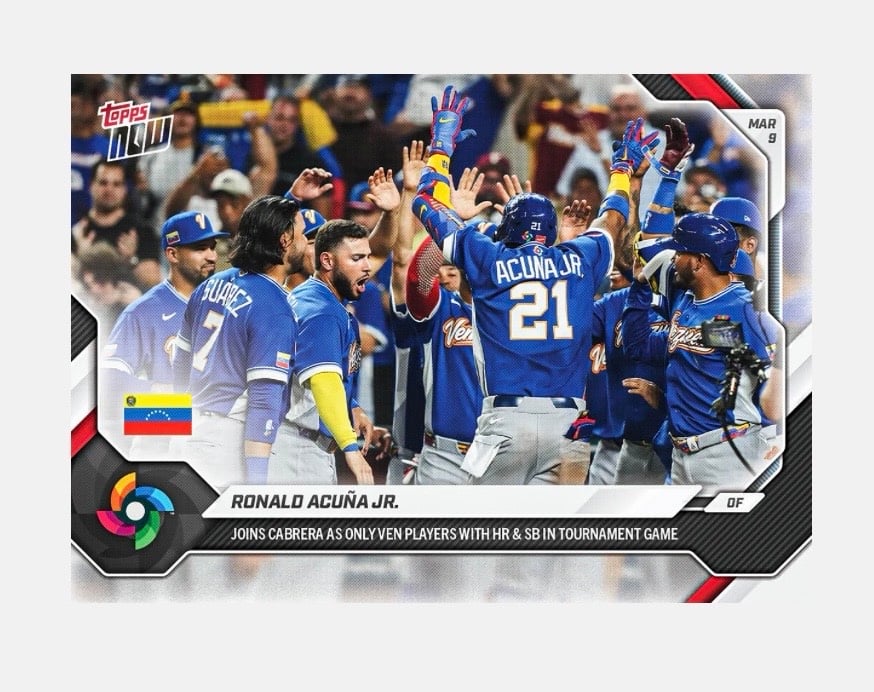 Extreme Topps NOW 1090 Printed Extreme Limited Ronald Acuña Jr HR SB WBC Milestone 2026 Topps NOW