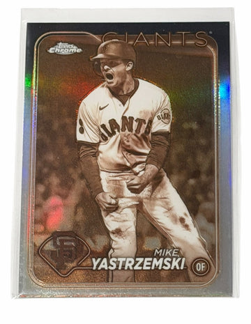 Mike Yastrzemski 2024 Topps Chrome Giants #87 MLB San Francisco Giants/ Braves — 01_front