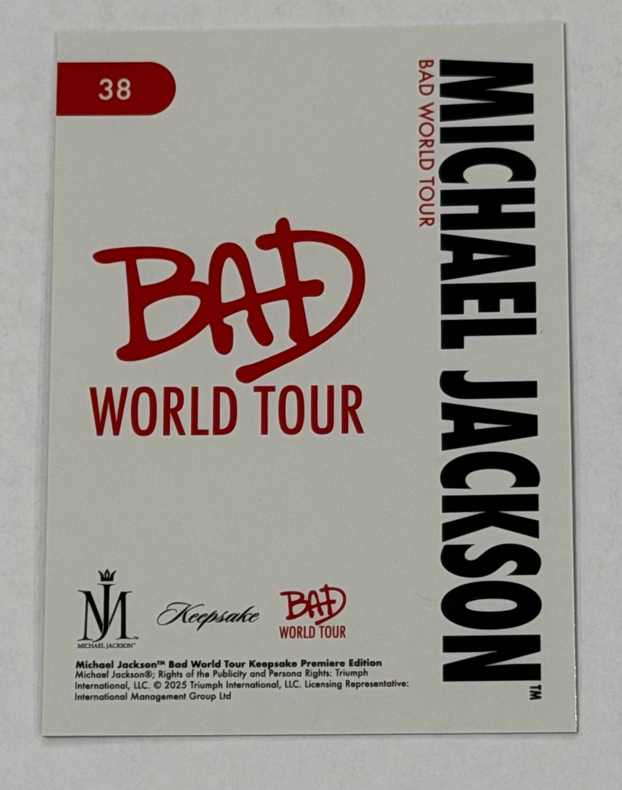 Michael Jackson FOTL BAD World Tour Card #38 ICONIC Refractor Foil Parallel — 02_back
