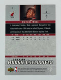 Dwyane Wade RC 2003 Upper Deck Rookie Exclusives #5 NBA Miami Heat — 02_back