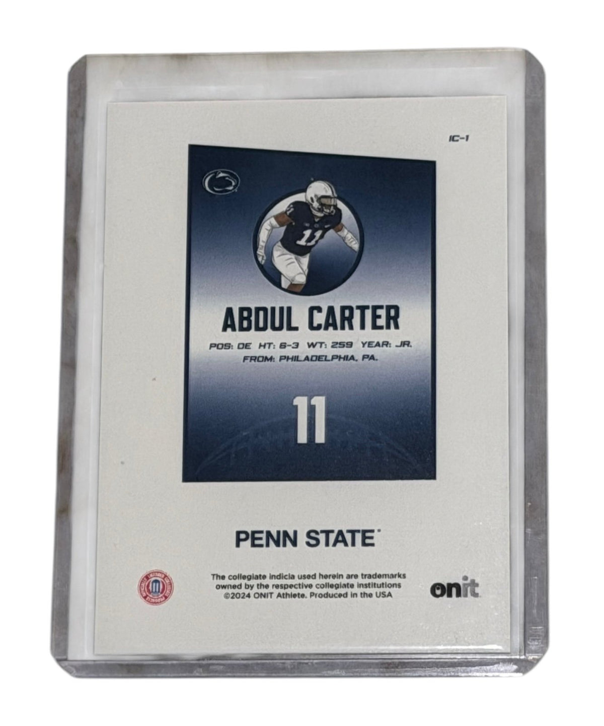 Abdul Carter RC 2024 Onit Icon IC-1 Penn State NCAA Nittany Lions Rookie — 02_back