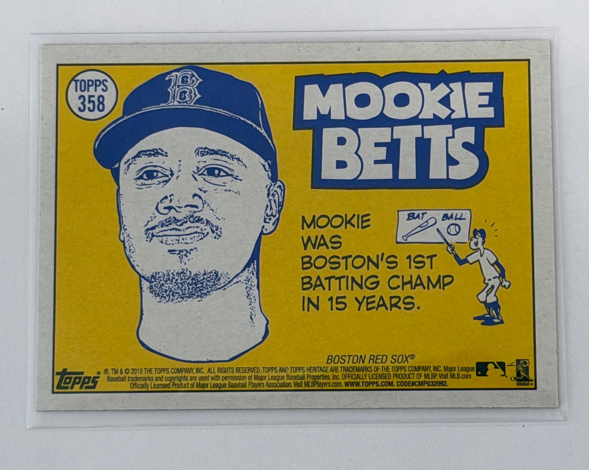 Mookie Betts Topps Mookie Betts 2019 Topps Heritage 358 MLB Red Sox Sporting News Insert