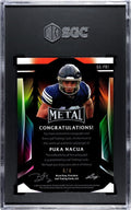Metal Leaf 2023 Leaf Metal White Crystal Prism Puka Nacua RC AUTO 4/4 BA-PM1 Rams SGC 9.5