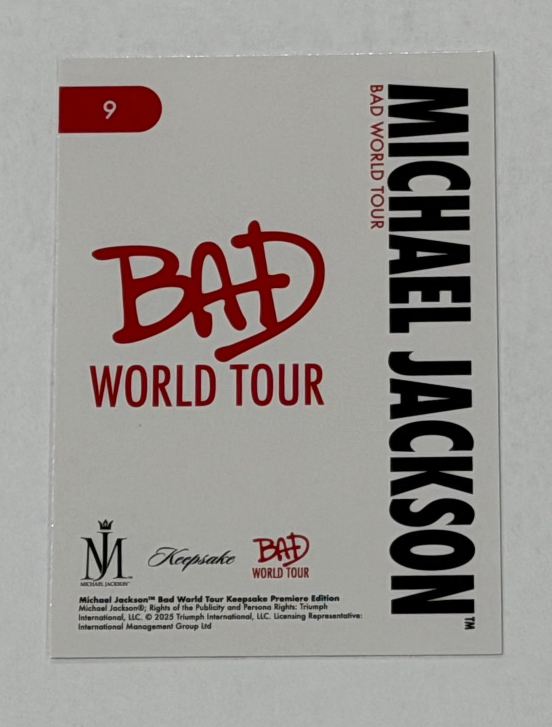Michael Jackson Billie Jean Stage Pose BAD World Tour Postcard #9 FOTL Rare — 01_front