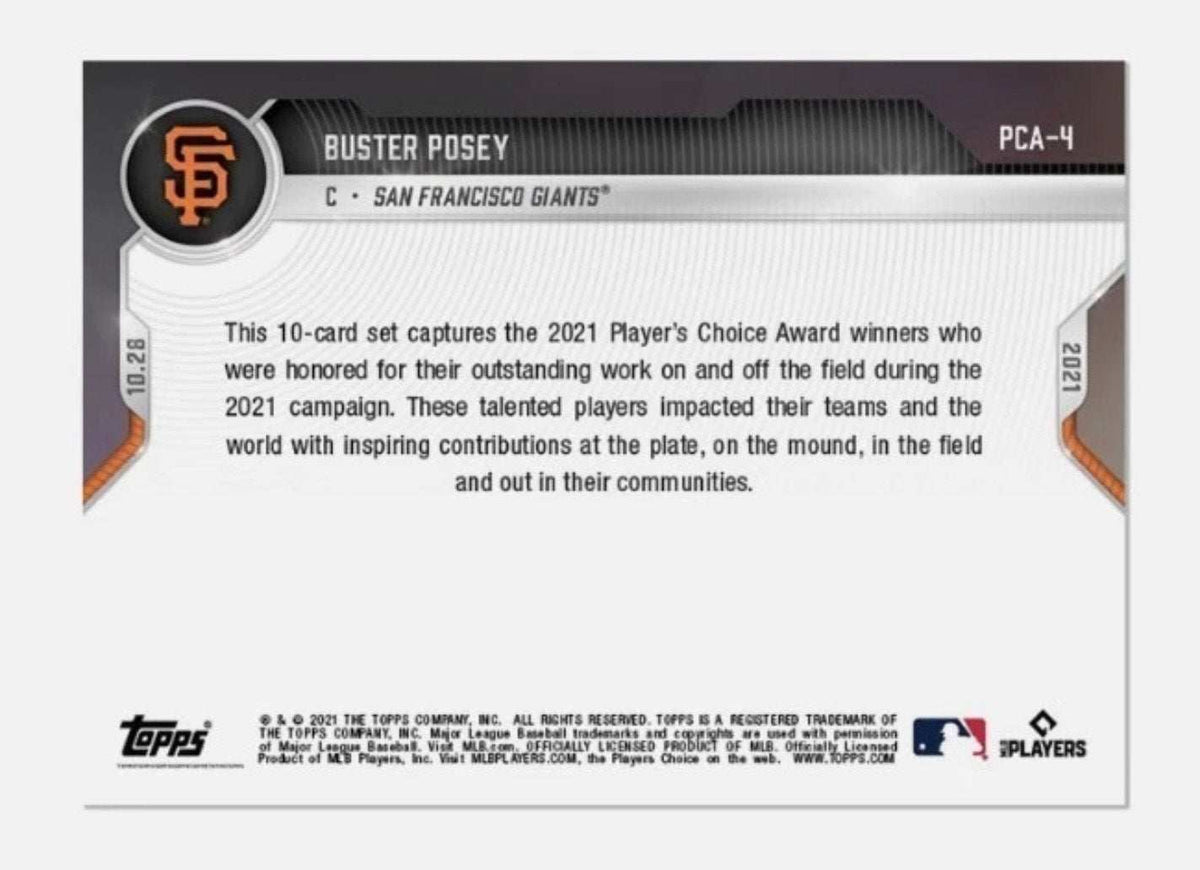 Buster Posey Topps NOW ONLY 863 Printed Buster Posey 2021 Topps NOW PCA-4 MLB San Francisco Giants