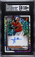 Aneudis Mordan Bowman Chrome 49/100 Aneudis Mordan RC 2024 Bowman Chrome Autographs - Sparkle Refr. CPA-AMO