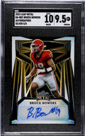 2023 Leaf Metal Brock Bowers* 1/5 Auto Pigskin Wave Card #BA-BB2 UGA Dogs SGC 10 — 02_back