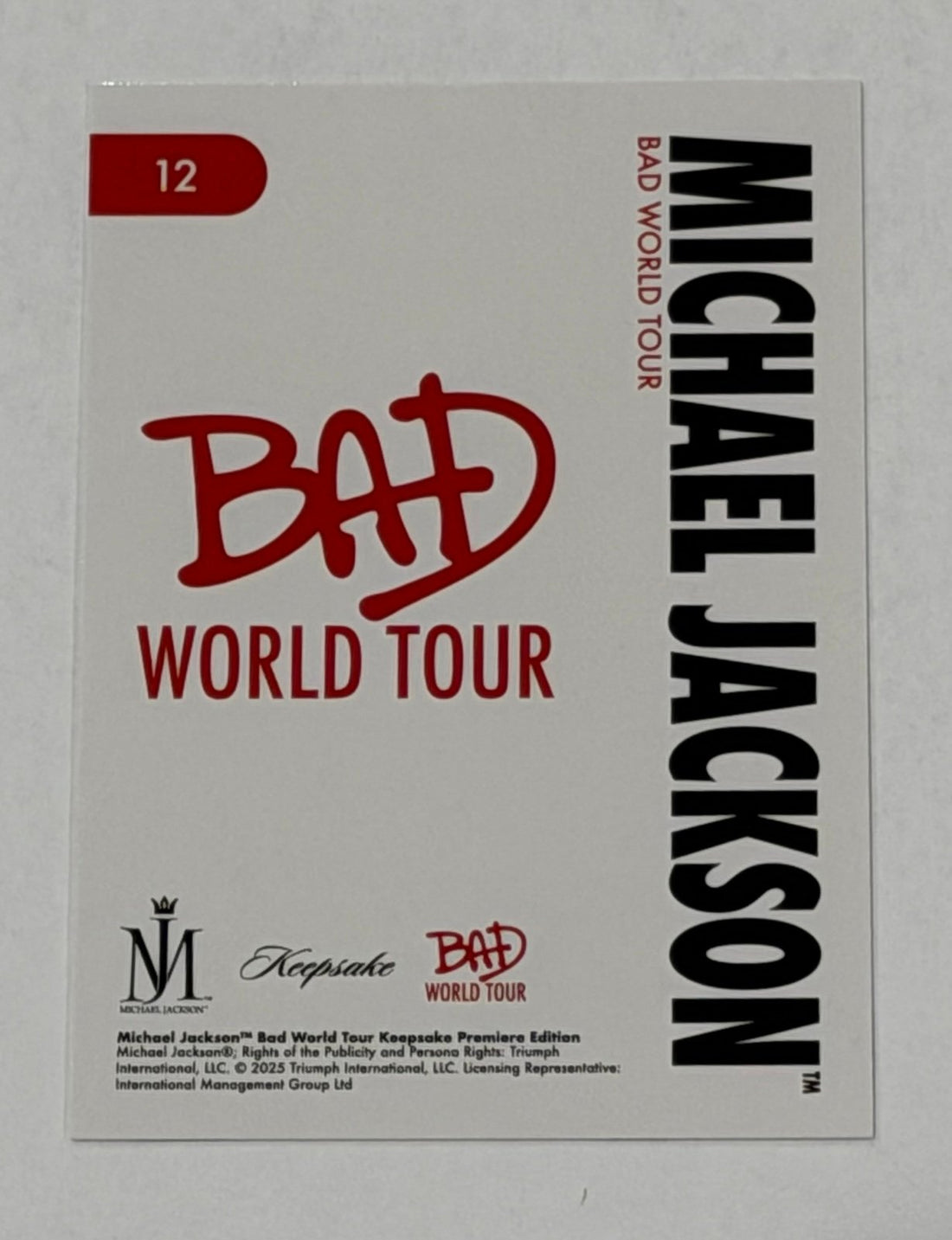 Michael Jackson BAD Era Dance Pose World Tour Postcard #12 FOTL Rare — 01_front