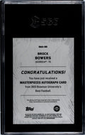 Brock Bowers Bowman U 8/75 Brock Bowers RC Auto - 2023 Bowman U Best Football Masterpieces - SGC 10/10