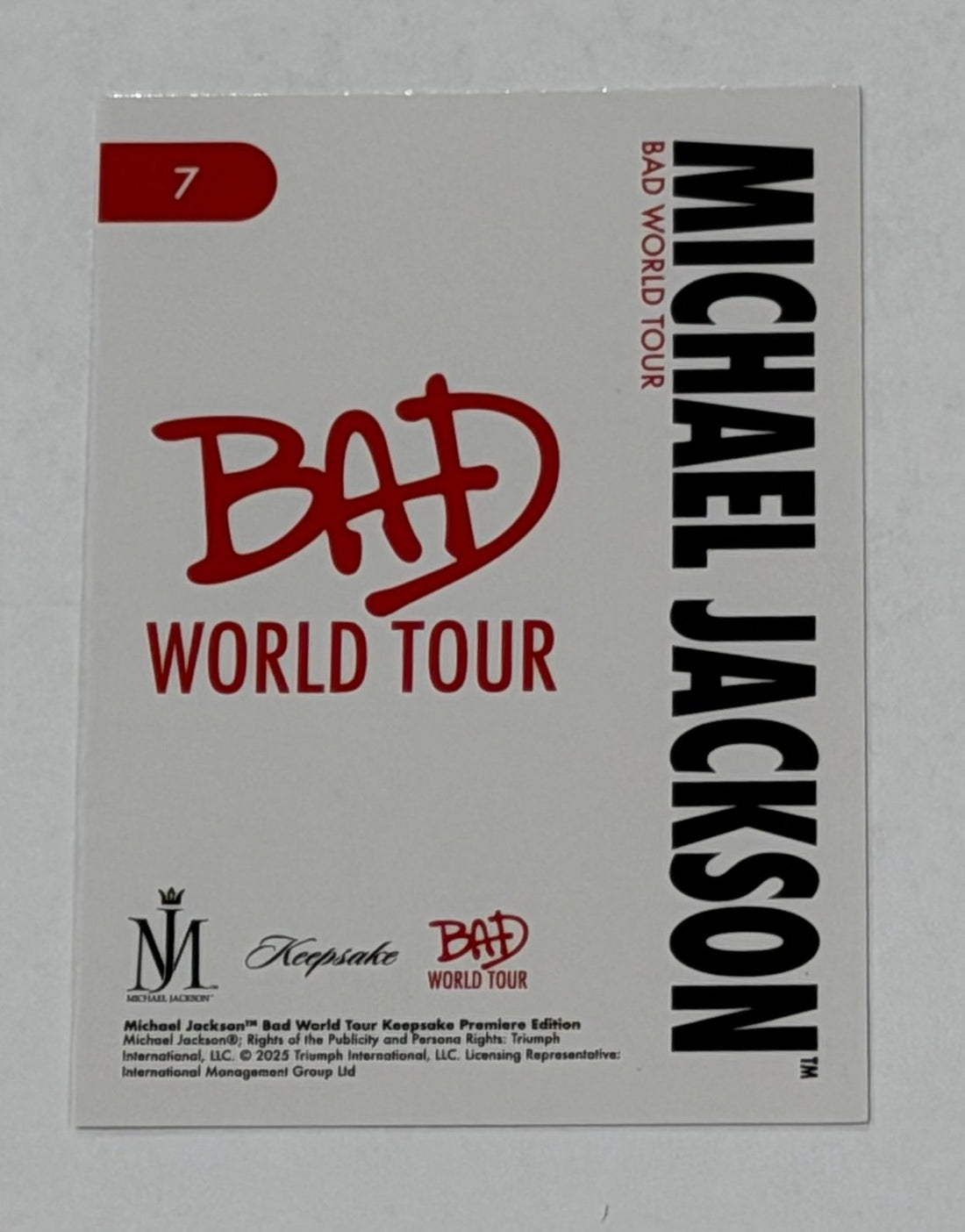 Michael Jackson Thriller Jacket Pose BAD World Tour Postcard #7 FOTL Rare — 01_front