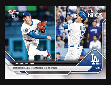 2025 TOPPS NOW SHOHEI OHTANI NLCS 10 Ks 3 HRs GAME FOR THE AGES DODGERS CARD 884