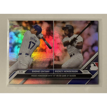 Shohei Ohtani 731SP PASSES HENDERSON W/ 14H HR/SB GAME 2024 Topps Now LA Dodgers