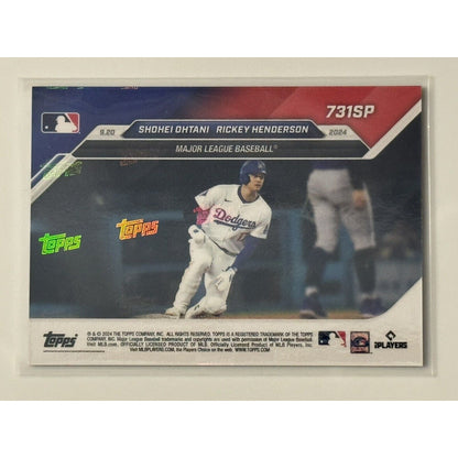 Shohei Ohtani 731SP PASSES HENDERSON W/ 14H HR/SB GAME 2024 Topps Now LA Dodgers