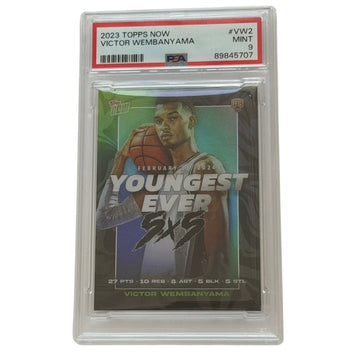 Limited Victor Wembanyama RC PSA 9 2023 ToppsNOW VW2 Youngest Ever 5x5 NBA Spurs