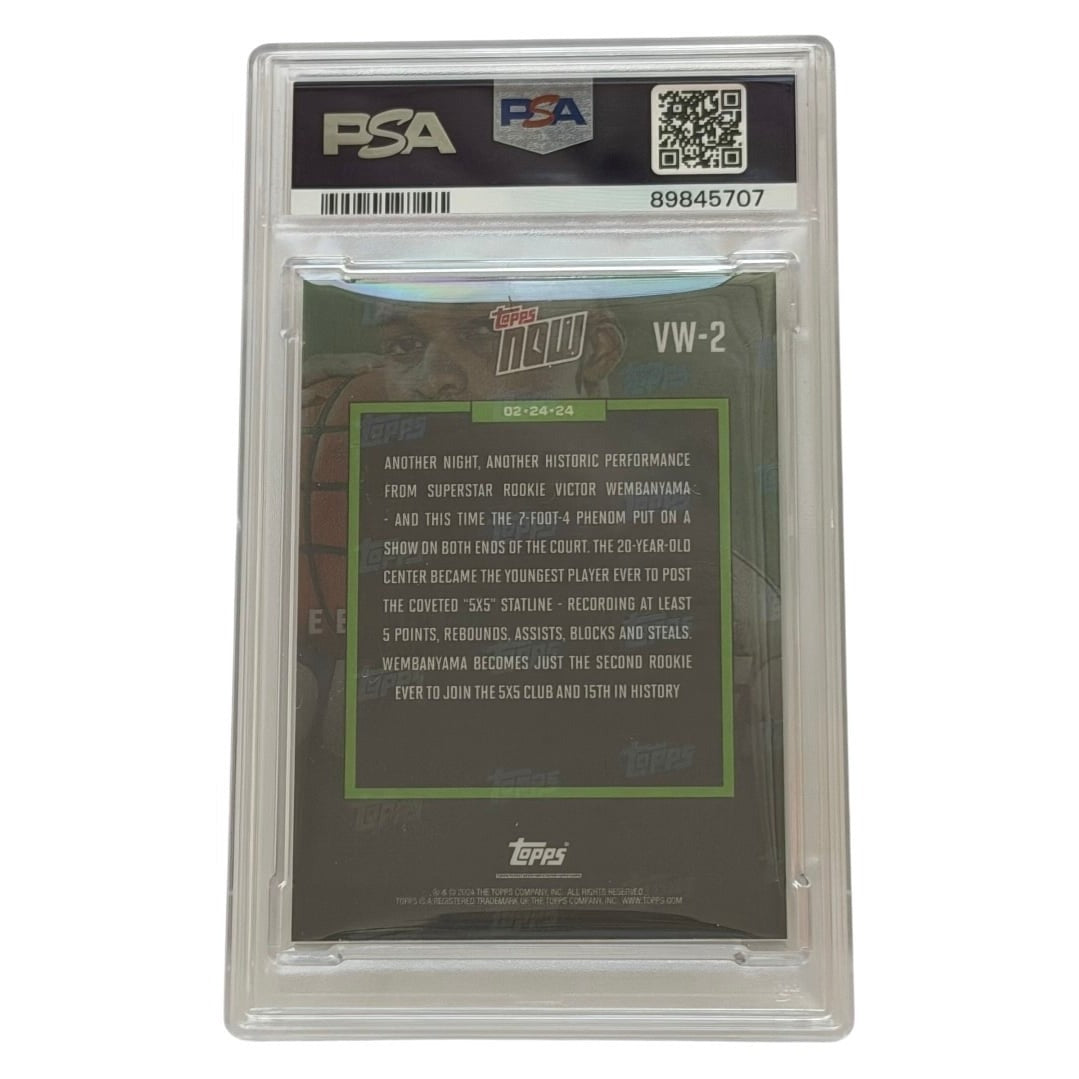 Limited Victor Wembanyama RC PSA 9 2023 ToppsNOW VW2 Youngest Ever 5x5 NBA Spurs