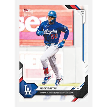 Mookie Betts 2026 Topps NOW #376 4442 PR MLB Los Angeles Dodgers 300th Career HR