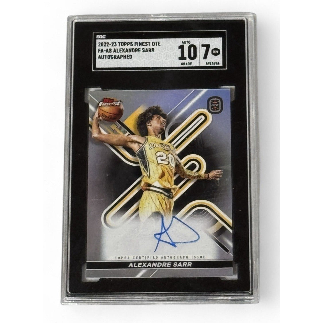 2022-23 Topps Finest OTE Alexandre Sarr RC* Auto SP NBA Wizards Card FA-AS SGC 7