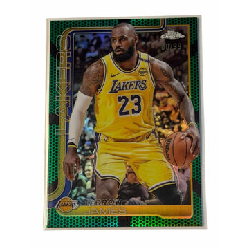 /99 LeBron James 2025 Topps Chrome Green Refractor #127 NBA Los Angeles Lakers