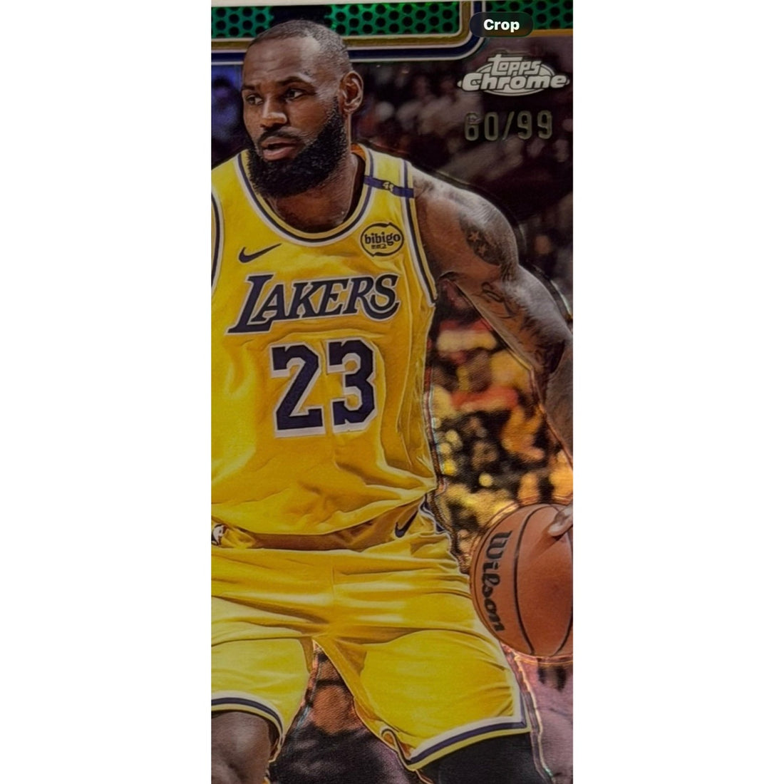 /99 LeBron James 2025 Topps Chrome Green Refractor #127 NBA Los Angeles Lakers