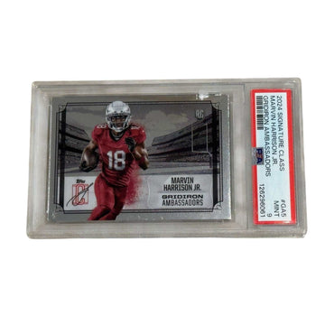 Marvin Harrison Jr 2024 Signature Class Gridiron Ambassadors PSA 9 rookie card in protective case