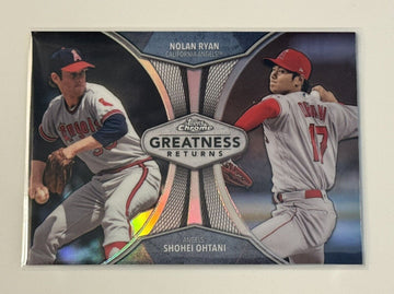 2019 Topps Chrome Shohei Ohtani* & Nolan Ryan Greatness Returns Refrac — front
