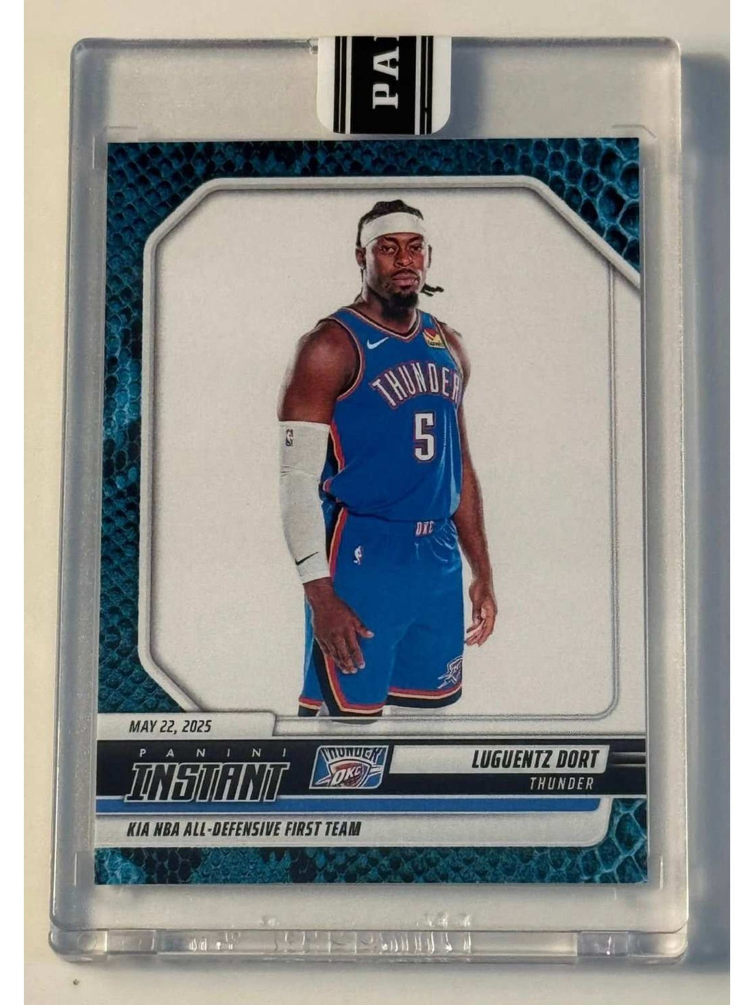 1/1* LUGUENTZ DORT AUTO RC - 2024-25 PANINI INSTANT NBA OKLAHOMA CITY THUNDER — white background