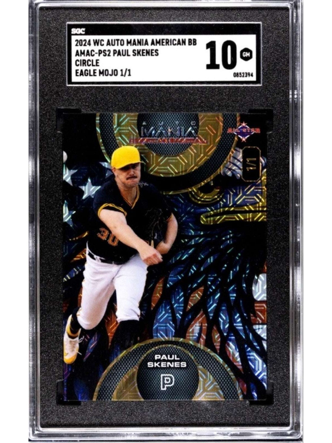 1/1* 2024 WC MANIA AMERICAN BB PAUL SKENES CIRCLE EAGLE MOJO AMAC-PS2 
SGC 10 GM — white background