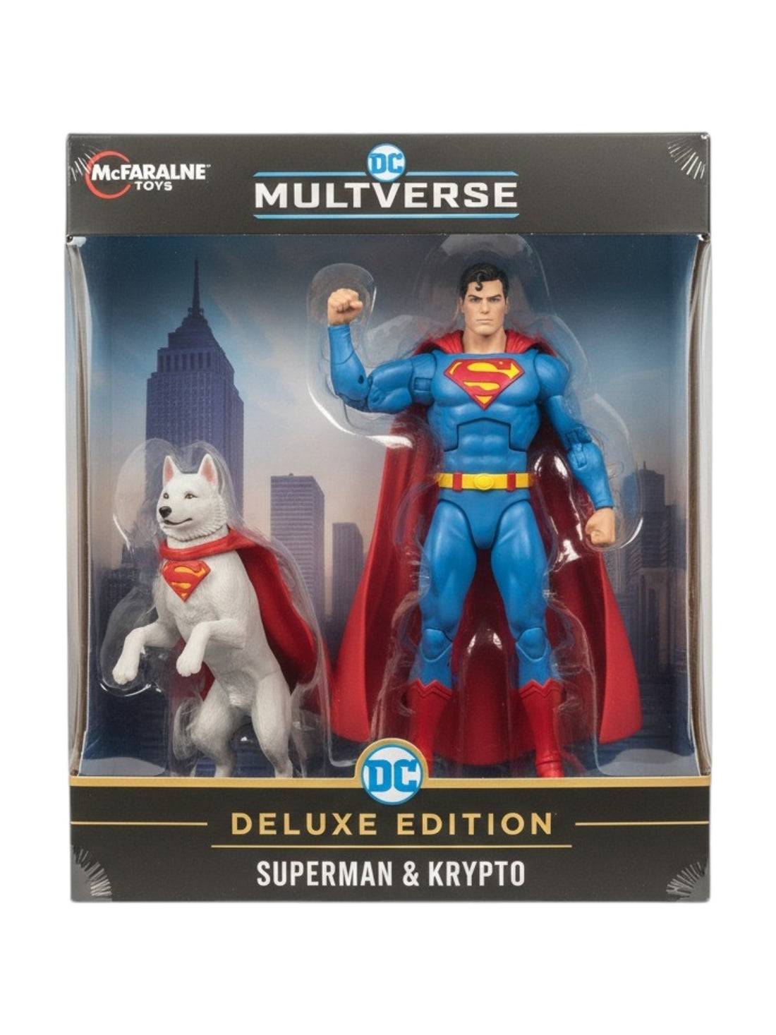 New-SEALED McFarlane DC Multiverse SUPERMAN & KRYPTO Deluxe Theatrical Edition 2 — photoroom white