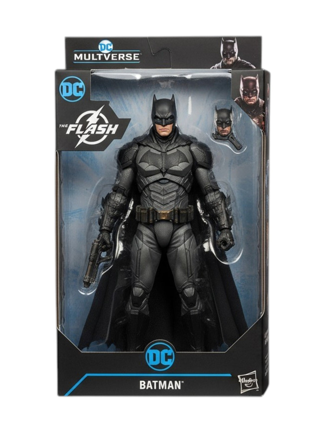 New-SEALED DC Multiverse The Flash Batman Costume (The Flash Movie) 7" — photoroom white