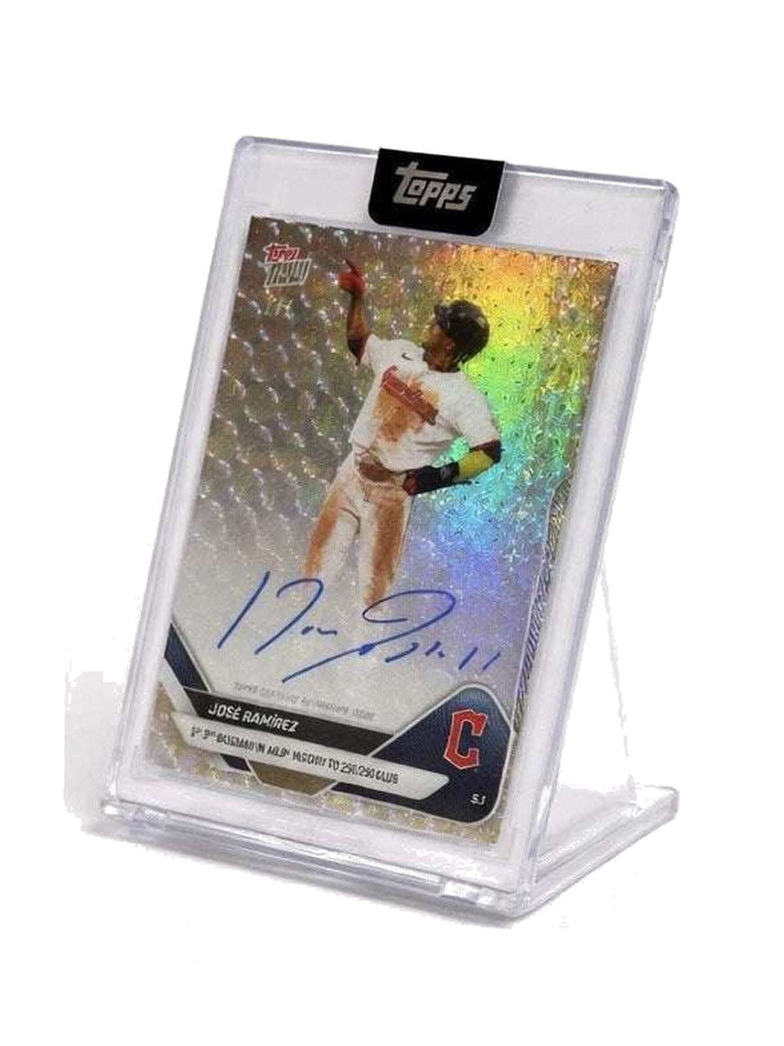 Jose Ramirez 2025 Topps NOW 1/1 Auto Rainbow Foil — white background