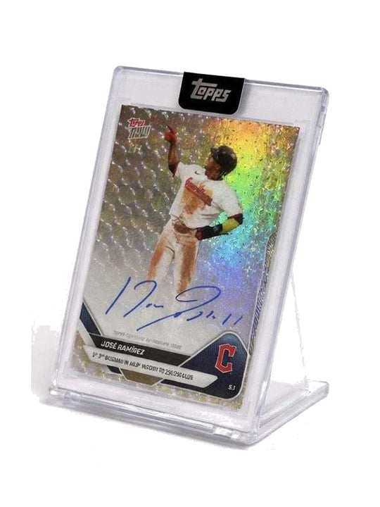 Jose Ramirez 2025 Topps NOW 1/1 Auto Rainbow Foil — white background