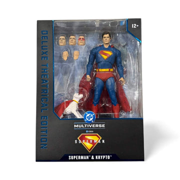 McFarlane DC Multiverse Justice League Task Force Superman and Krypto 7-inch action figure deluxe theatrical edition packaging