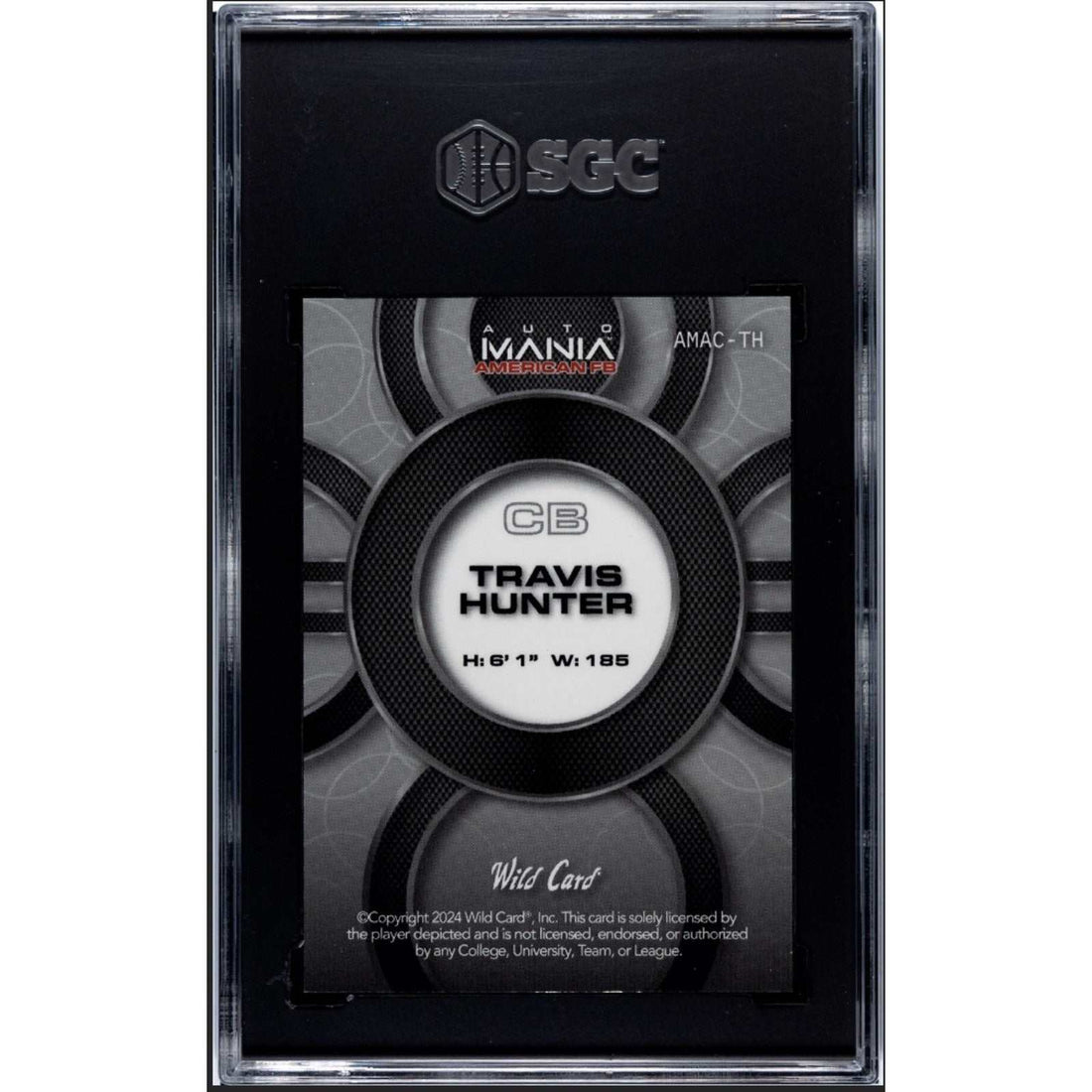 2024 Auto Mania Travis Hunter painted eagle football card graded SGC 10