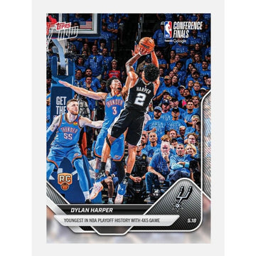 Limited PR! 2026 Topps NOW Dylan Harper RC #314 Spurs Youngest NBA 4x5 Game