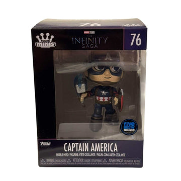 Captain America Infinity Saga Funko Minis 76 holding Mjolnir and shield Five Below Exclusive in box