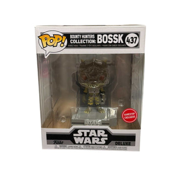 Funko Pop Star Wars Bossk 437 Bounty Hunters GameStop Exclusive collectible figure in deluxe display box