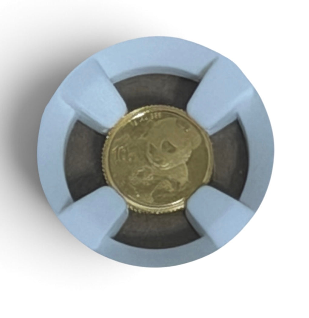 2019 China Gold Panda 1 gram coin close-up panda design