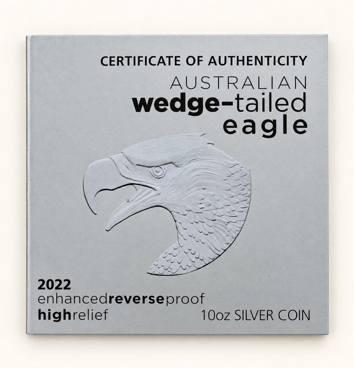 2022 Australian Wedge-Tailed Eagle 10 oz silver coin certificate of authenticity