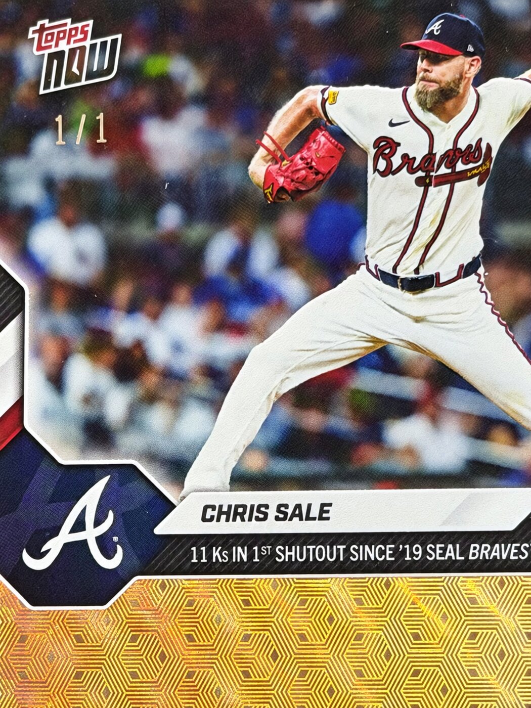Chris Sale 1/1 serial number close-up