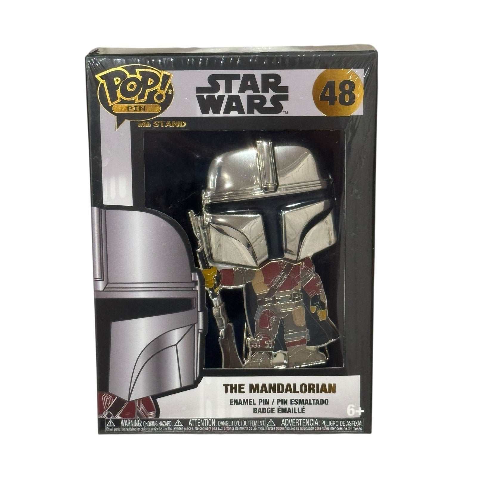 Funko Pop Pin Star Wars The Mandalorian chrome enamel collectible pin figure in packaging
