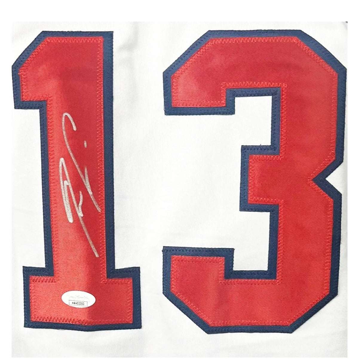 Ronald Acuna Jr signed Atlanta Braves white jersey number 13 with JSA certification