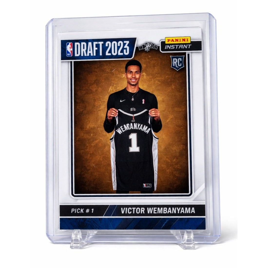 Official Victor Wembanyama rookie card from Official Victor Wembanyama rookie card from the 2023 Panini Instant Draft Pick 1