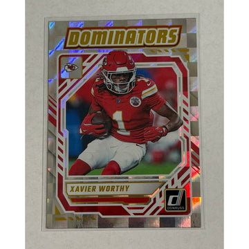 2025 Donruss Dominators Xavier Worthy DOM-XWY 2025 Donruss Dominators Xavier Worthy DOM-XWY Silver Holo Chiefs Insert Card
