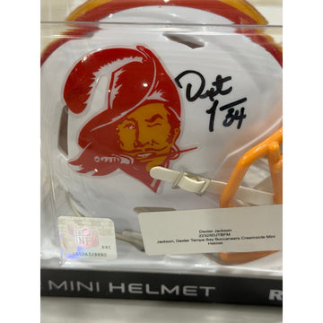 Dexter Jackson #34 Autographed NFL Tampa Bay Buccaneers Creamsicle Mini Helmet