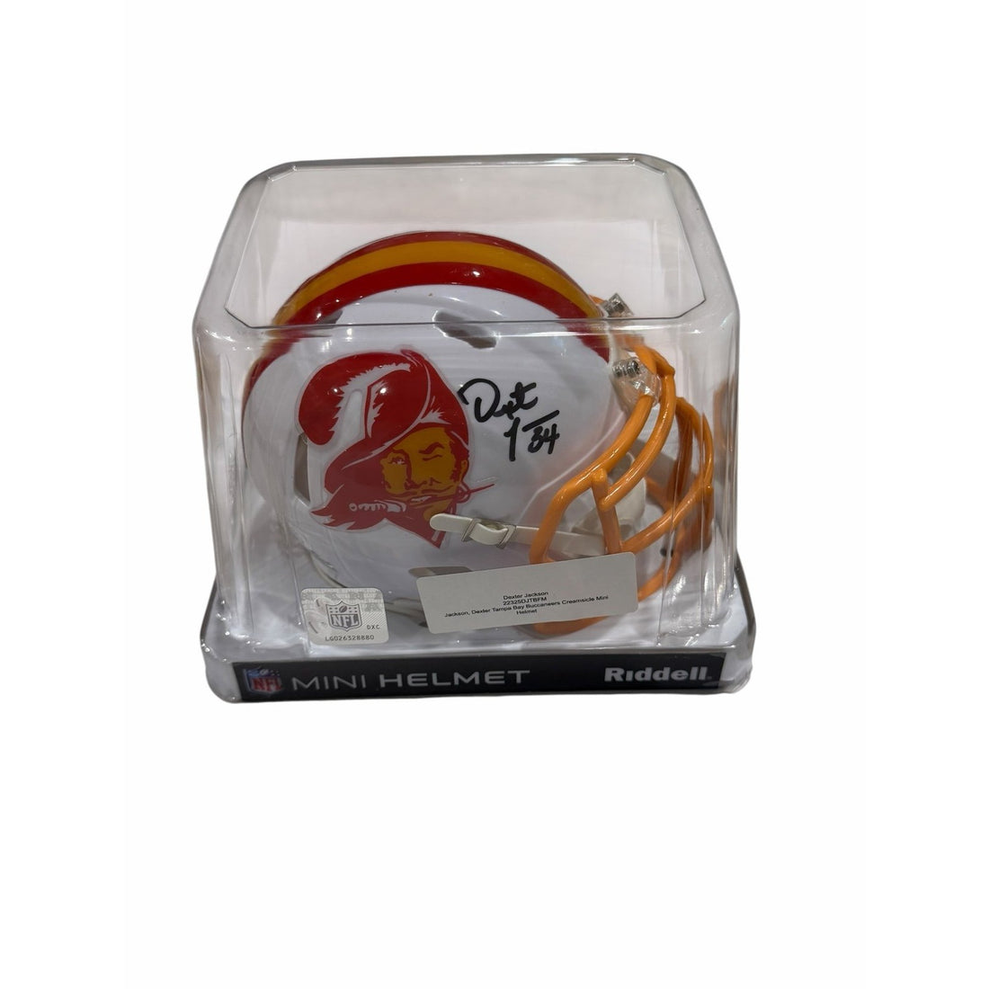 Dexter Jackson #34 Autographed NFL Tampa Bay Buccaneers Creamsicle Mini Helmet
