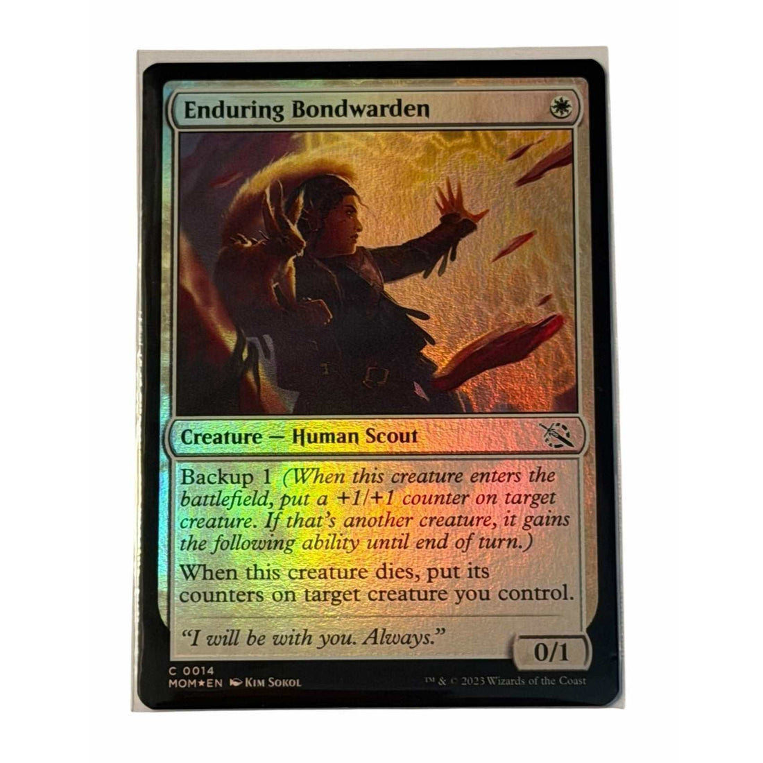 MTG Enduring Bondwarden 0014 March of MTG Enduring Bondwarden 0014 March of the Machine Foil Human Scout NM