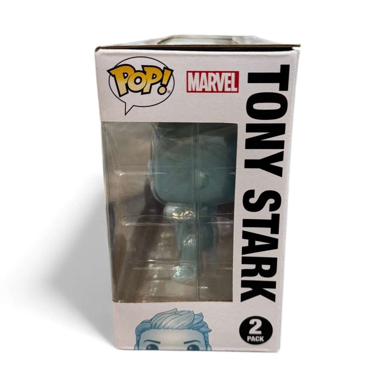 Funko Pop Marvel Tony Stark and Morgan Stark Glow in the Dark 2-Pack in box