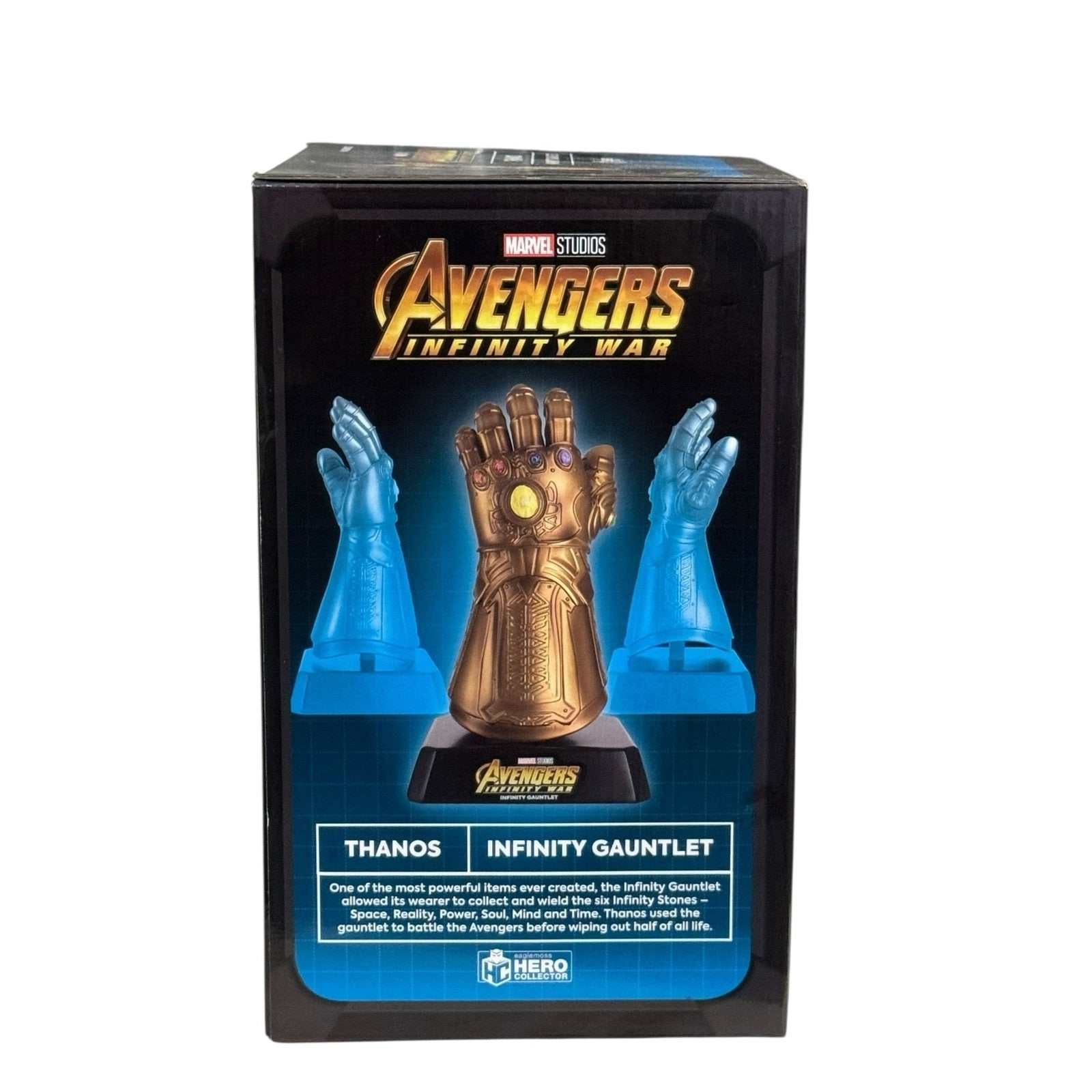 Marvel Avengers Infinity War Thanos Infinity Gauntlet replica with six Infinity Stones display box